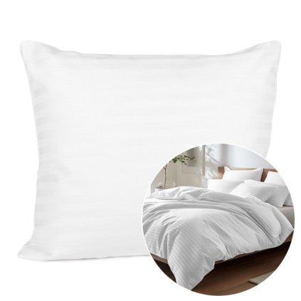poszewka satyna bawelna cizgili white 50x60