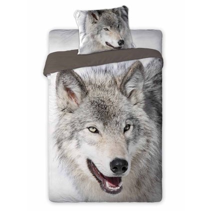 posciel bawelna 160x200 1p70x80 animals wilk