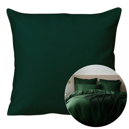 poszewka satyna bawelna zielen butelkowa 036 40x40