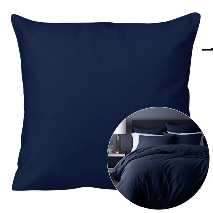 poszewka satyna bawelna ciemny granat 026 40x40