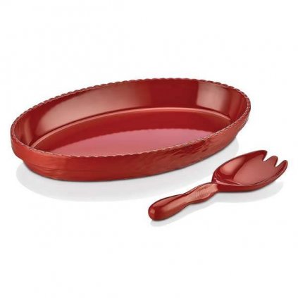 mel olie set salatkowy owalny czerwony 2szt