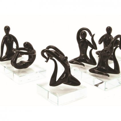 figura szklana tancerka czarna 7cm