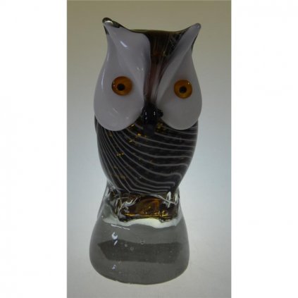 figura szklana sowa na podstawie 19cm