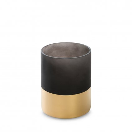 SKLENĚNÝ SVÍTNÍK LIMITED COLLECTION PEONIA 12X15 CM ČERNÁ/ZLATÁ