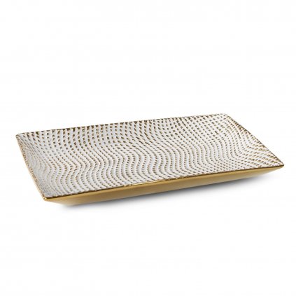 DEKORAČNÍ TALÍŘ VERDA (02) 35X20X4 CM BÍLÝ