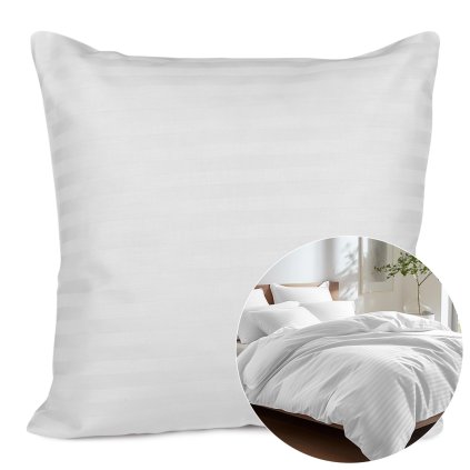poszewka satyna bawelna cizgili white 40x40