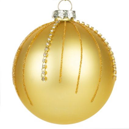 SADA 4KS VÁNOČNÍ OZDOBA SKLENĚNÁ (FI) 10CM ZLATÁ
