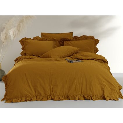 posciel bawelniana mustard 160x200 p stonewashed