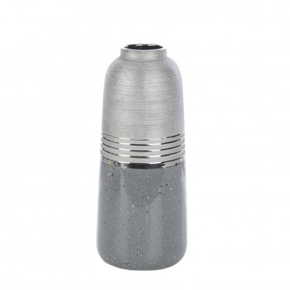 DEKORAČNÍ VÁZA NELI (01) (FI) 15X36 CM STŘÍBRNÁ