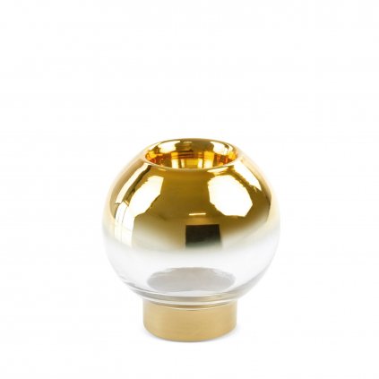 DEKORAČNÍ SKLENĚNÝ SVÍTNÍK ZOJA (FI) 10X10 CM ZLATÉ