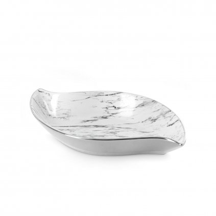 DEKORAČNÍ TALÍŘ SANA (01) 31X17X5 CM BÍLÝ