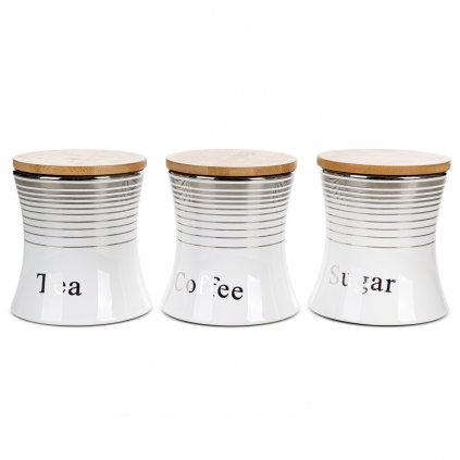 SADA 3KS NÁDOB NA ČAJ, CUKR A KÁVU 12X12X13 CM VÍCEBAREVNÁ