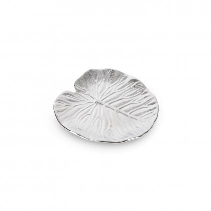 DEKORAČNÍ TALÍŘ KALINA (03) 16X16X2 CM STŘÍBRNÝ