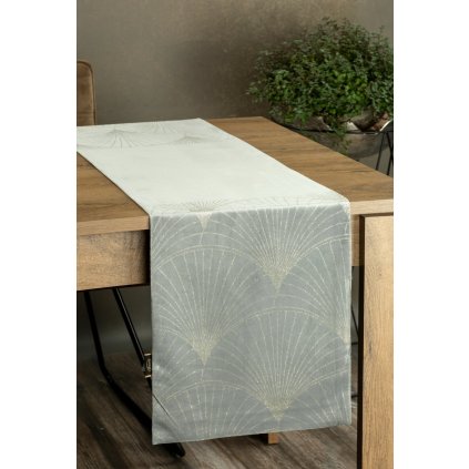 UBRUS BLINK 14 35X180 CM STŘÍBRNÝ