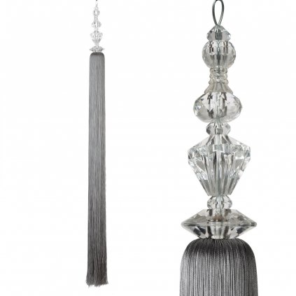 DEKORAČNÍ ŠŇŮRA NA ZÁVĚS POLA STŘÍBRNÁ