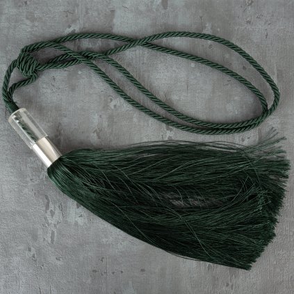 DEKORAČNÍ ŠŇŮRA NA ZÁVĚS LUIZA TMAVĚZELENÁ