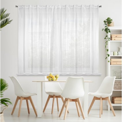 ZÁCLONA NA PÁSCE LUCY 400X150 CM BÍLÁ