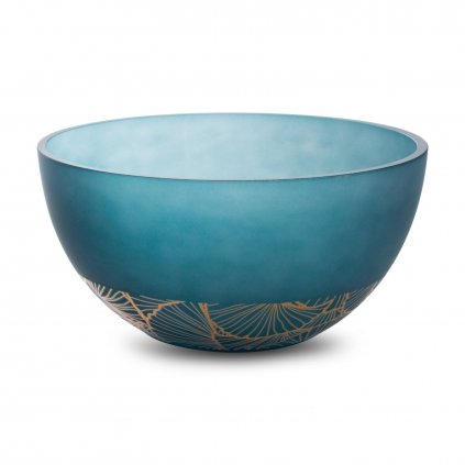 SKLENĚNÁ MISKA LIMITED COLLECTION MUSA 25X13 CM TMAVĚMODRÁ/ZLATÁ