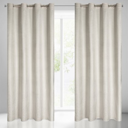 ZATEMŇOVACÍ ZÁVĚS NA KROUŽCÍCH DARCY 140X250 CM KRÉMOVÁ