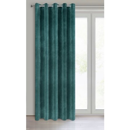 ZATEMŇOVACÍ ZÁVĚS NA KROUŽCÍCH VILLA 140X250 CM TMAVĚTYRKYSOVÁ