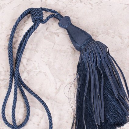 DEKORAČNÍ ŠŇŮRA NA ZÁVĚS ALISA TMAVĚMODRÁ