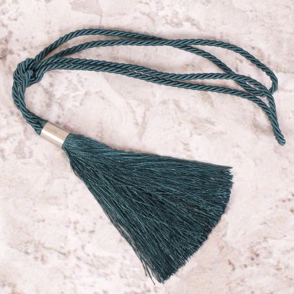 DEKORAČNÍ ŠŇŮRA NA ZÁVĚS ALENA TMAVĚTYRKYSOVÁ