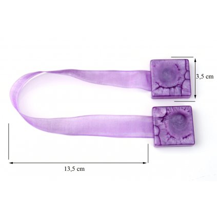 SADA 2KS DEKORAČNÍ SPONA NA ZÁVĚS 16 S MAGNETEM FIALOVÁ