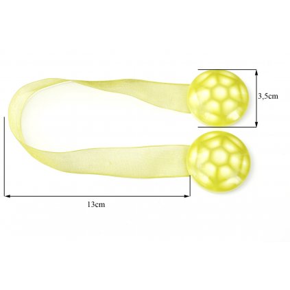 SADA 2KS DEKORAČNÍ SPONA NA ZÁVĚS 18 S MAGNETEM ŽLUTÁ