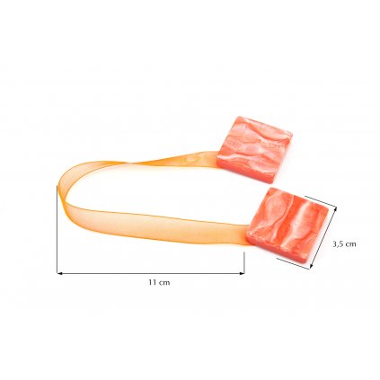 DEKORAČNÍ SPONA NA ZÁVĚS 1 S MAGNETEM ORANŽOVÁ