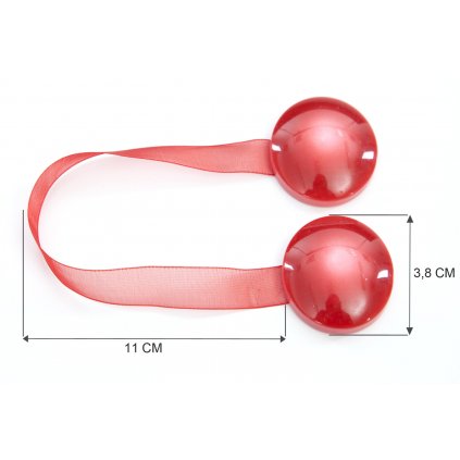 DEKORAČNÍ SPONA NA ZÁVĚS 3 S MAGNETEM ČERVENÁ