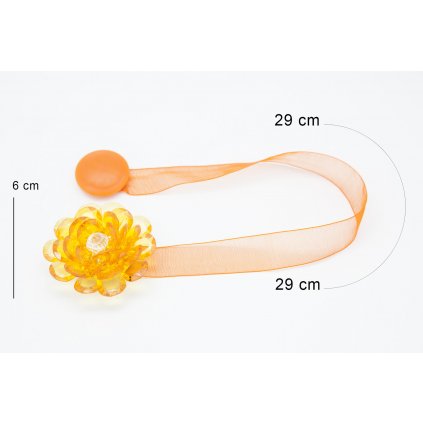 SADA 2KS DEKORAČNÍ SPONA NA ZÁVĚS 65 S MAGNETEM ORANŽOVÁ