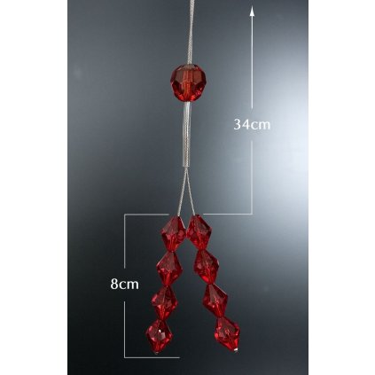 DEKORAČNÍ ŠŇŮRA NA ZÁVĚS 12 ČERVENÁ