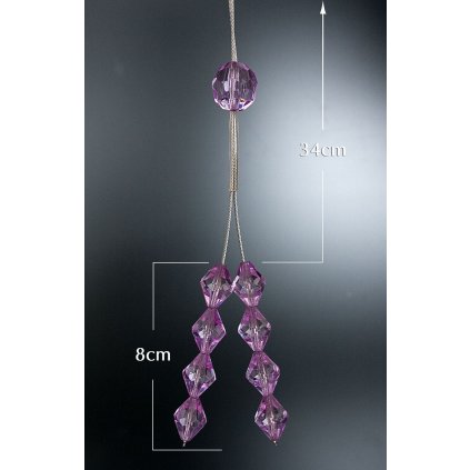 DEKORAČNÍ ŠŇŮRA NA ZÁVĚS 12 FIALOVÁ