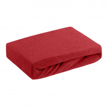 FROTÉ PROSTĚRADLO S GUMIČKOU 140X200 CM, VÝŠKA 20 CM ČERVENÁ