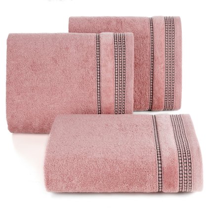 BAVLNĚNÝ RUČNÍK AMANDA10 70X140 CM PÚDROVĚ RŮŽOVÁ