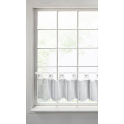 KRÁTKÁ ZÁCLONA NA POUTKÁCH SEVILLA 150X30 CM BÍLÁ