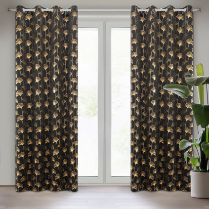 ZATEMŇOVACÍ ZÁVĚS NA KROUŽCÍCH CLARA 135X250 CM VZOROVANÁ