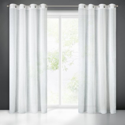 ZÁVĚS NA KROUŽCÍCH PAOLA 140X250 CM BÍLÁ