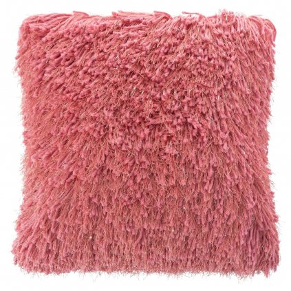 CHLUPATÝ DEKORAČNÍ POVLAK NA POLŠTÁŘ CELIA 40X40 CM KORALOVÁ