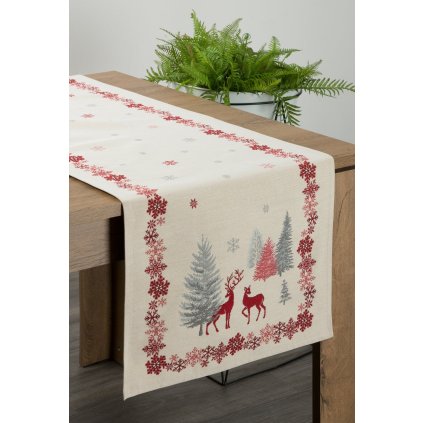 VÁNOČNÍ UBRUS NOEL 45X140 CM VZOROVANÝ