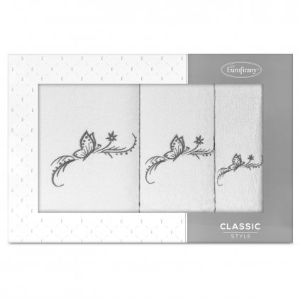 SADA RUČNÍKŮ 3 KS, 30X50 CM, 50X90 CM, 70X140 CM BÍLÁ