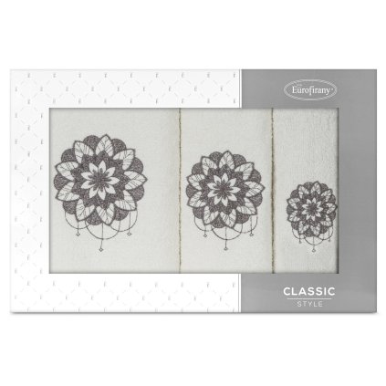 SADA RUČNÍKŮ 3 KS 30X50 CM, 50X90 CM, 70X140 CM KRÉMOVÁ