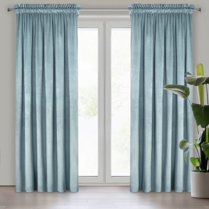 ZATEMŇOVACÍ ZÁVĚS NA PÁSCE MELANIE 140X270 CM MODRÁ