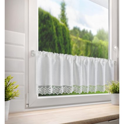 KRÁTKÁ ZÁCLONA NA PÁSCE CLARIE 150X30 CM BÍLÁ