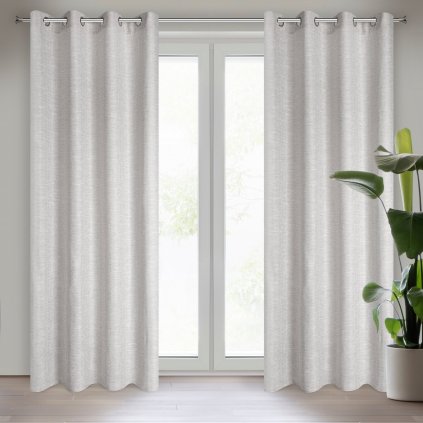 ZÁVES NA KROUŽCÍCH ANITA 140X250 CM STŘÍBRNÁ