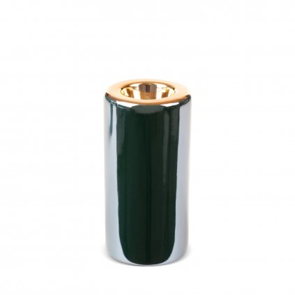 KERAMICKÝ SVÍCEN AMORA 7X15 CM TMAVĚZELENÁ