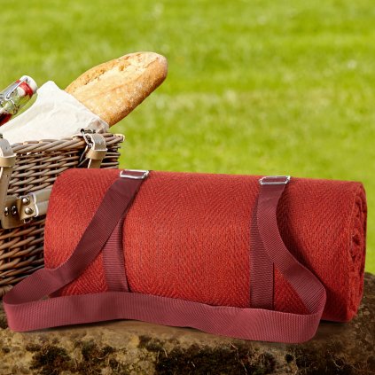 PIKNIKOVÁ DEKA HARMONY 130X150 CM ČERVENÁ