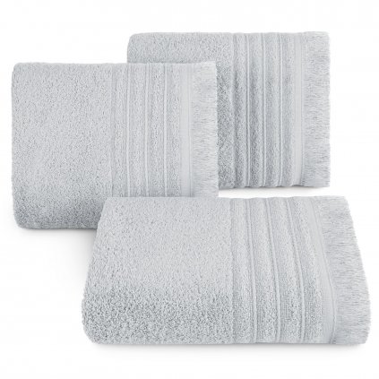 BAVLNĚNÝ RUČNÍK MIRENA 50X90 CM STŘÍBRNÁ