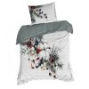 VÁNOČNÍ SATÉNOVÉ LOŽNÍ POVLEČENÍ SNOW 160X200 CM, 2 KS 70X80 CM VZOROVANÉ
