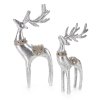 VÁNOČNÍ DEKORAČNÍ FIGURKA DEER 23CM STŘÍBRNÁ